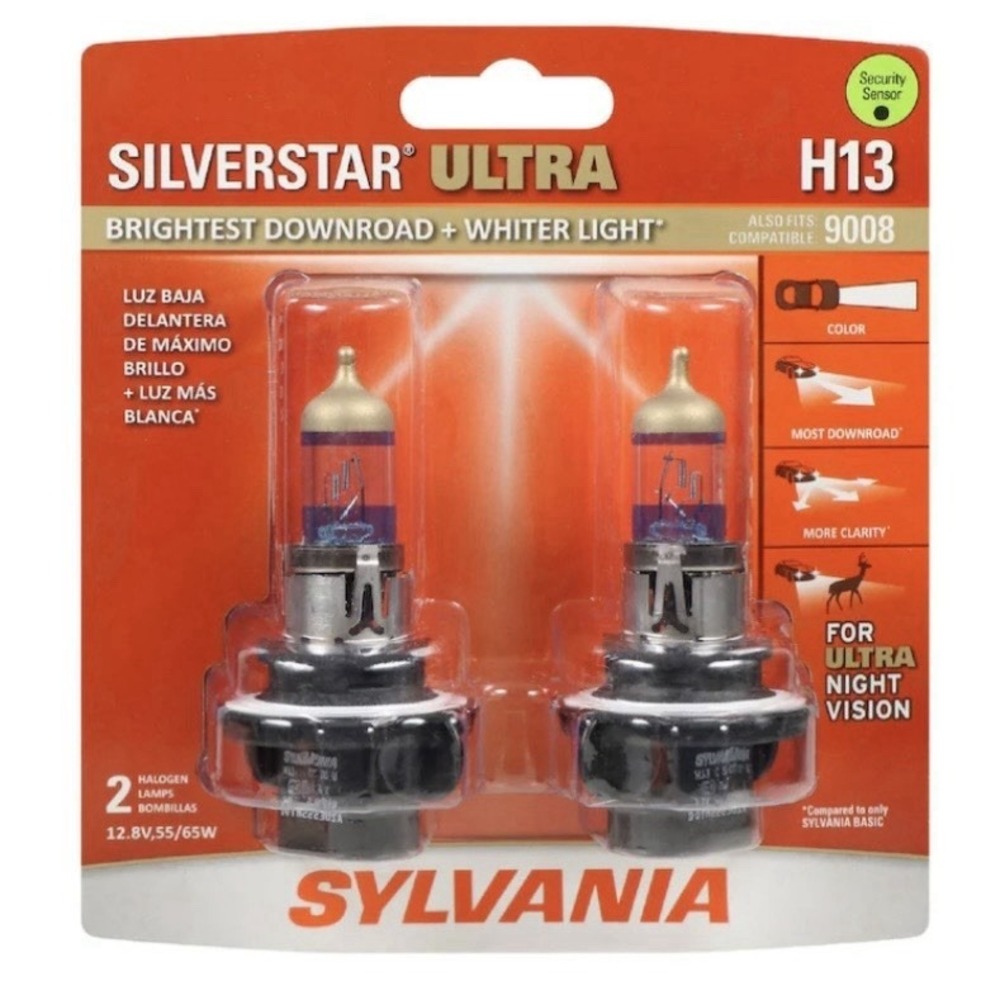 Sylvania SilverStar Ultra 9008 H13 65/55W Two Bulbs Headlight Dual Beam High Low